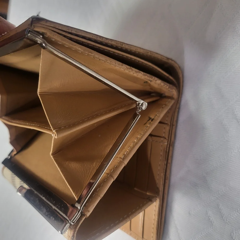 Burberry Beige and Brown Check Wallet - Picture 8 of 9